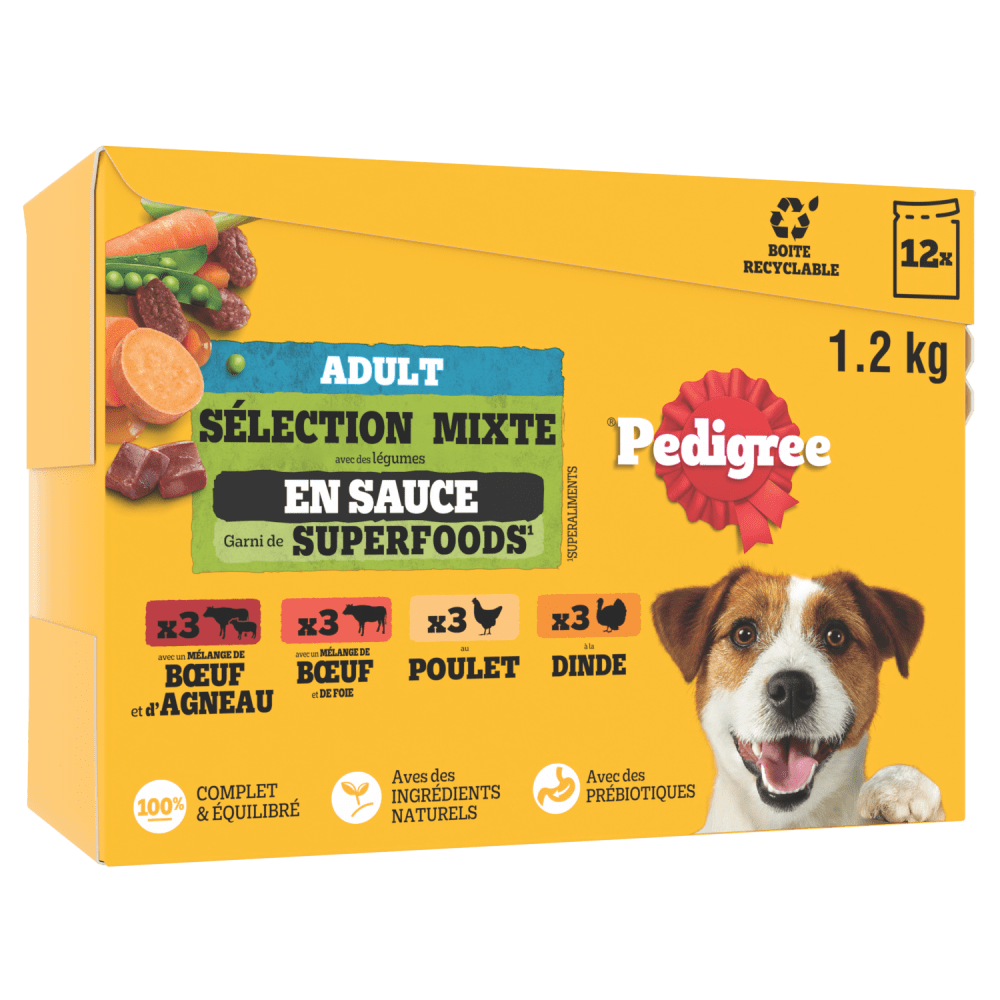 Pedigree Sachets Fraîcheur Sauce 4 Variétés