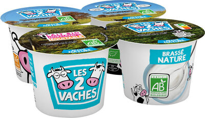 Yaourts brassés nature Les 2 Vaches