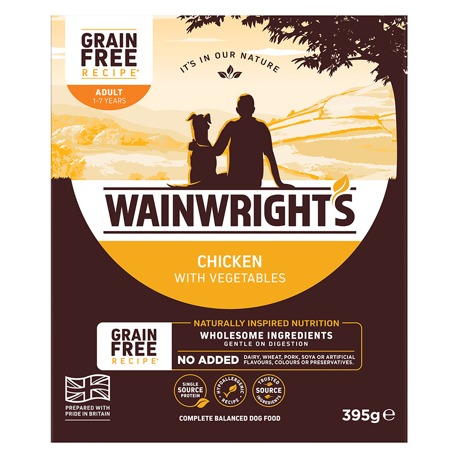 Wainwright's Grain Free Adult Wet Dog Food Chicken with Vegetables 395g