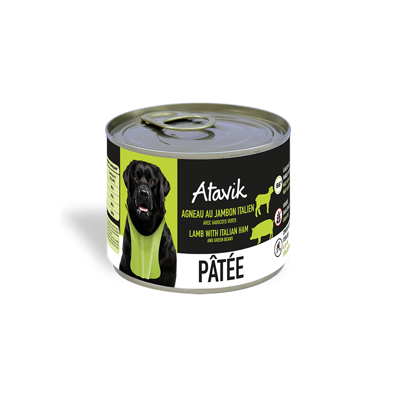Pâtée pour chien - Agneau au Jambon italien avec haricots verts