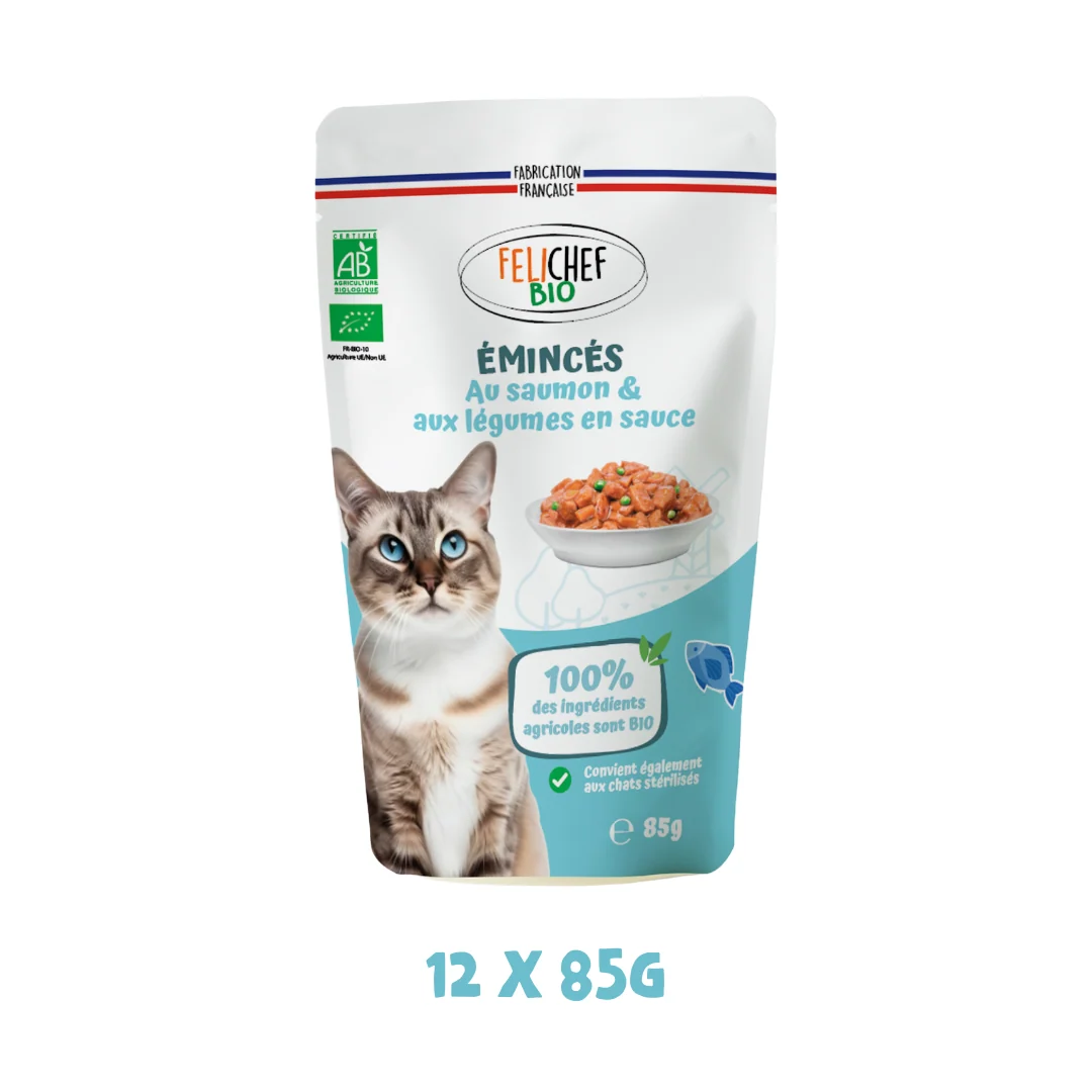 Émincés BIO Saumon et Légumes - Chat (x12)