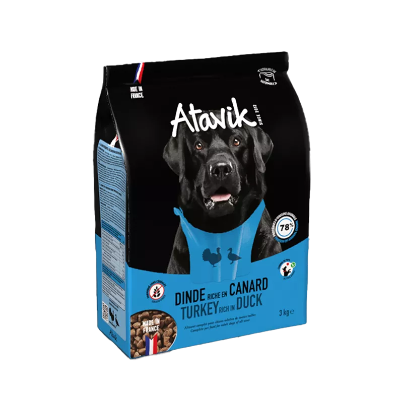 Croquettes chien sans céréales dinde riche en canard - Made in France