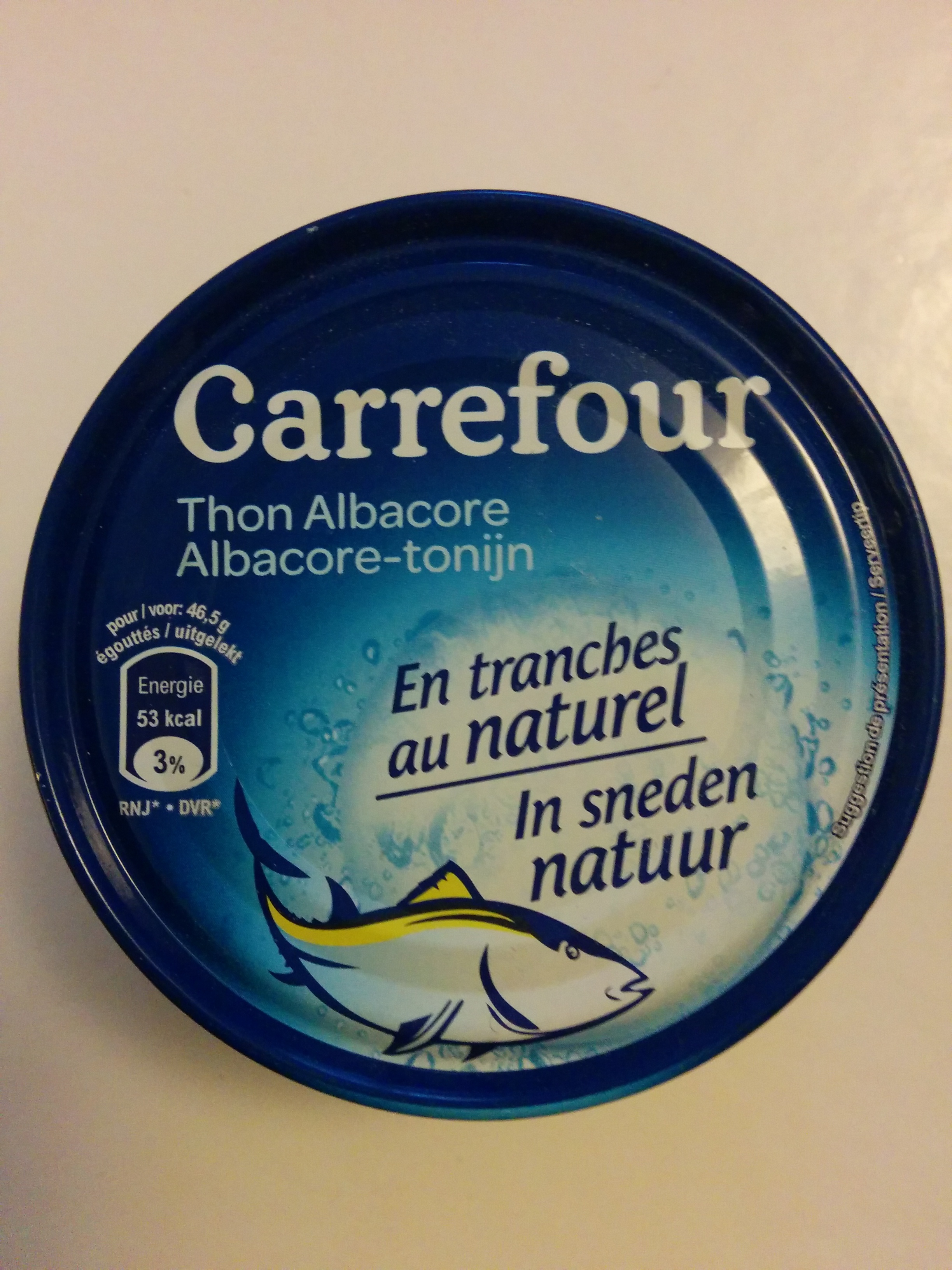 Thon en tranches albacore au naturel CARREFOUR EXTRA