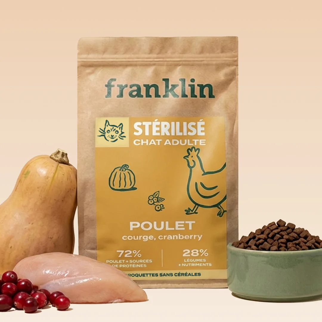 POULET, COURGE, CRANBERRY - Croquettes chat stérilisé