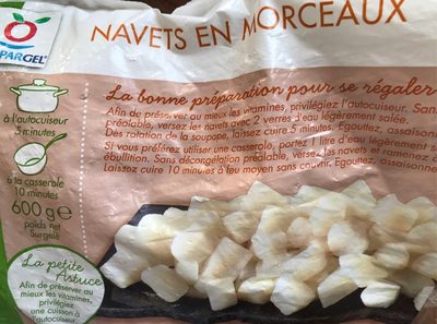 Navets en morceaux surgelés