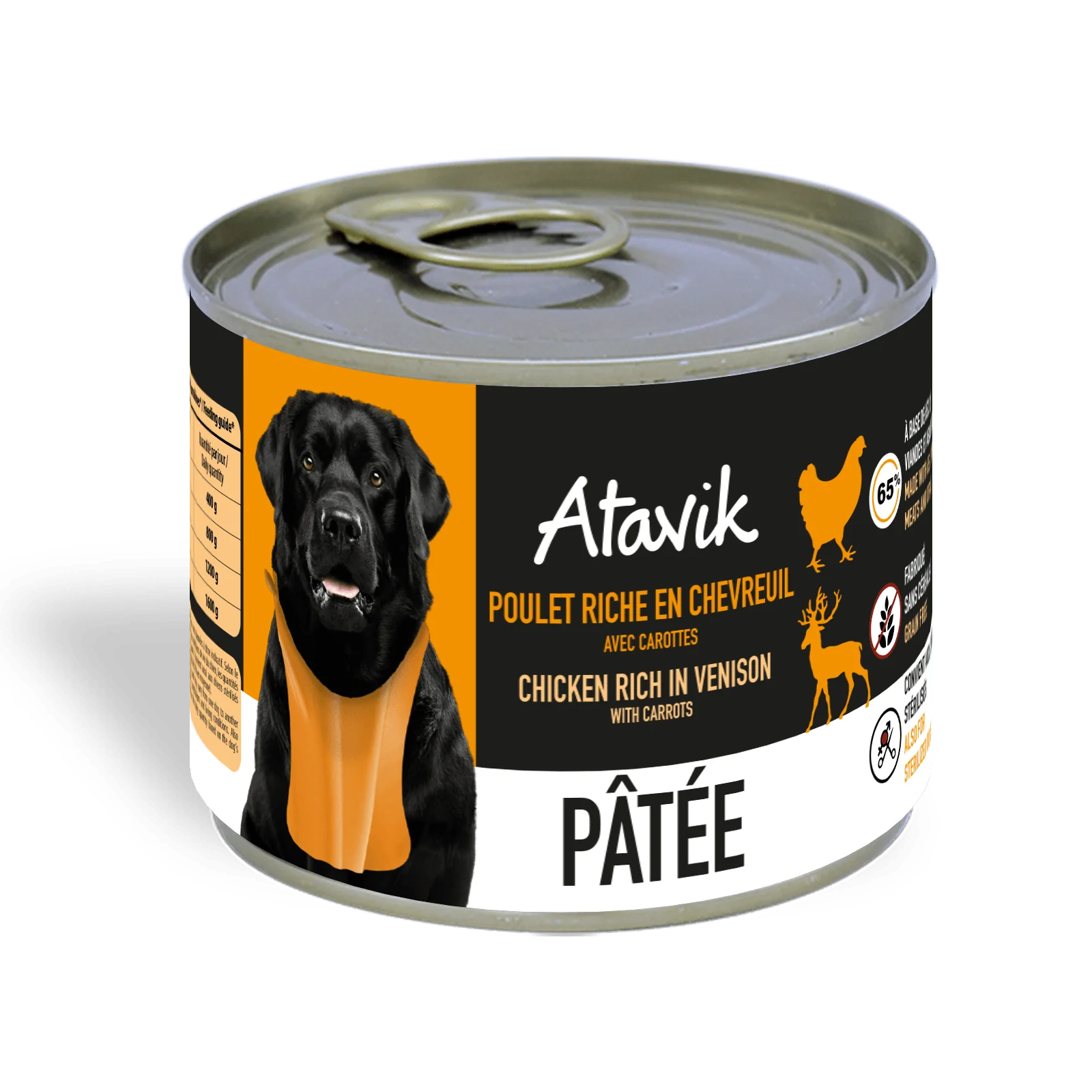 Pâtée pour chien - Poulet riche en Chevreuil avec carottes