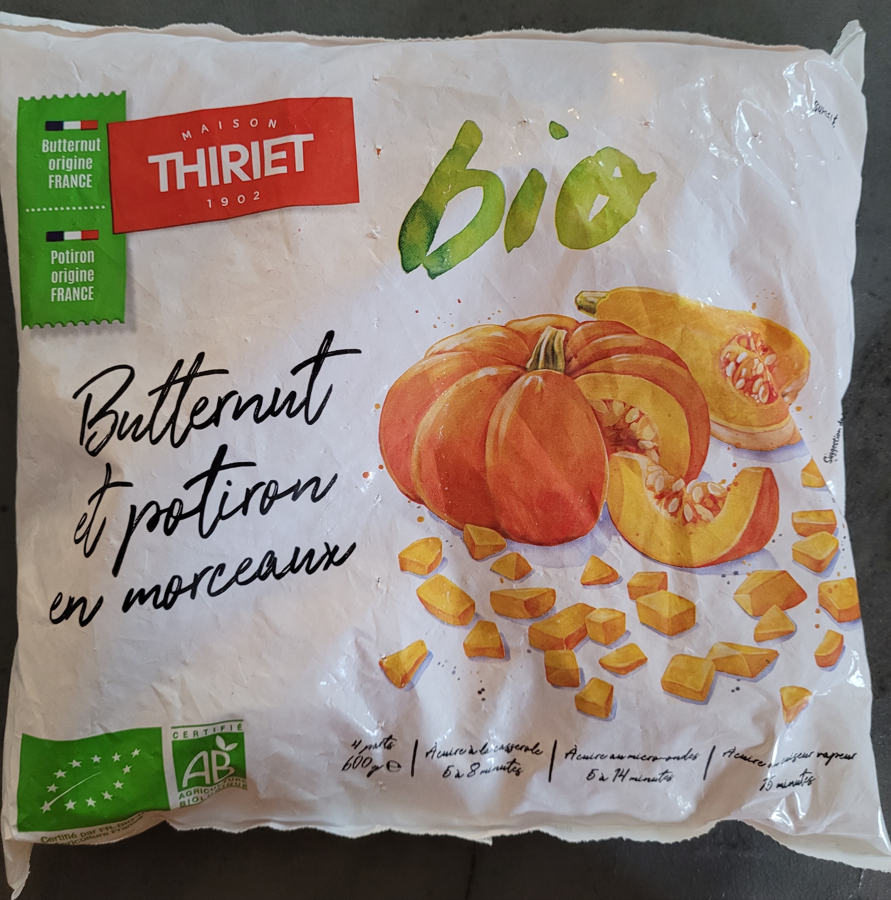 Butternut et Potiron Bio en Morceaux