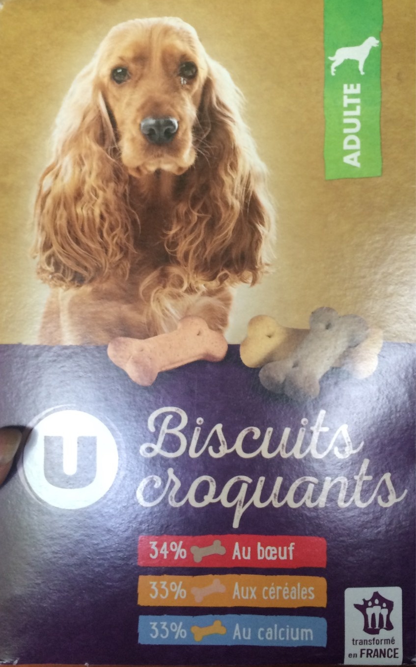 U Friandises Biscuits croquants pour chien boeuf/céréales/calcium 500g