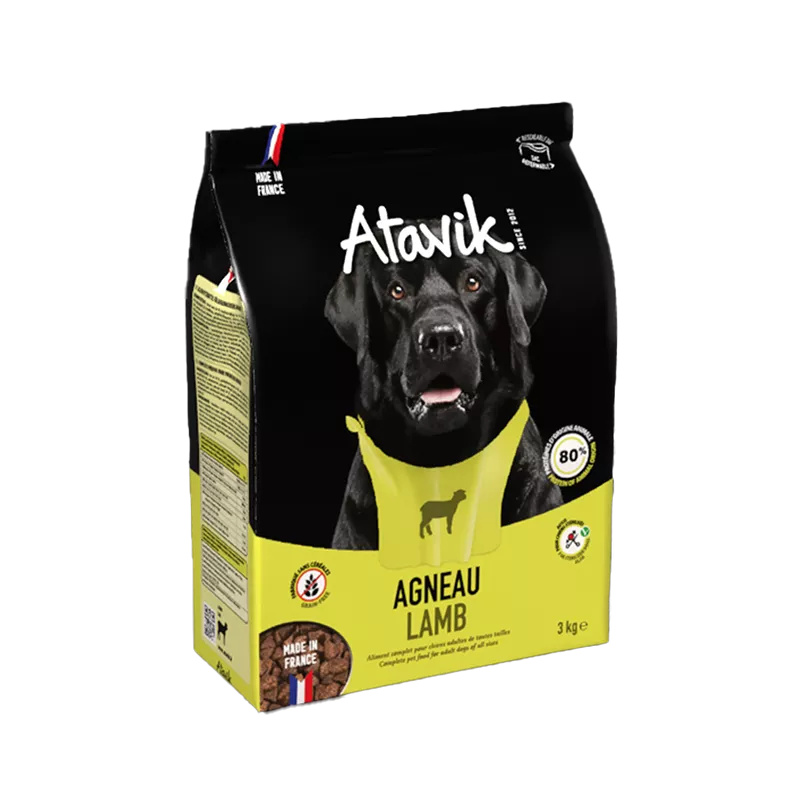 Croquettes chien sans céréales à l'agneau - Made in France - Atavik