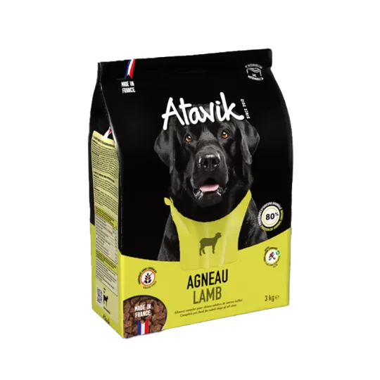 Croquettes chien sans céréales à l'agneau - Made in France - Atavik
