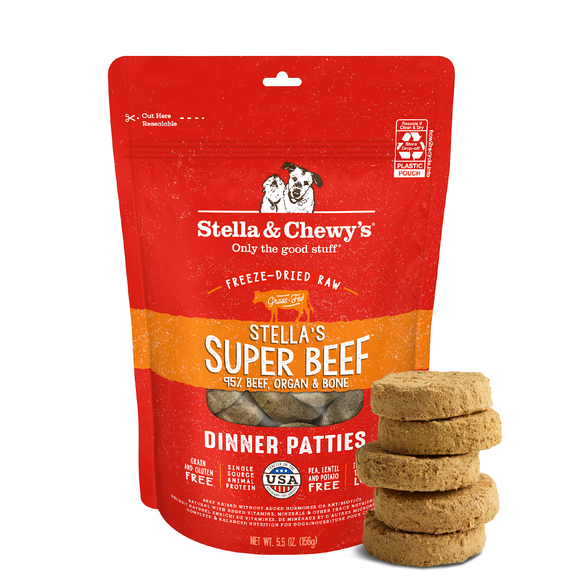Stella's Super Beef Freeze-Dried Raw Dinner Patties