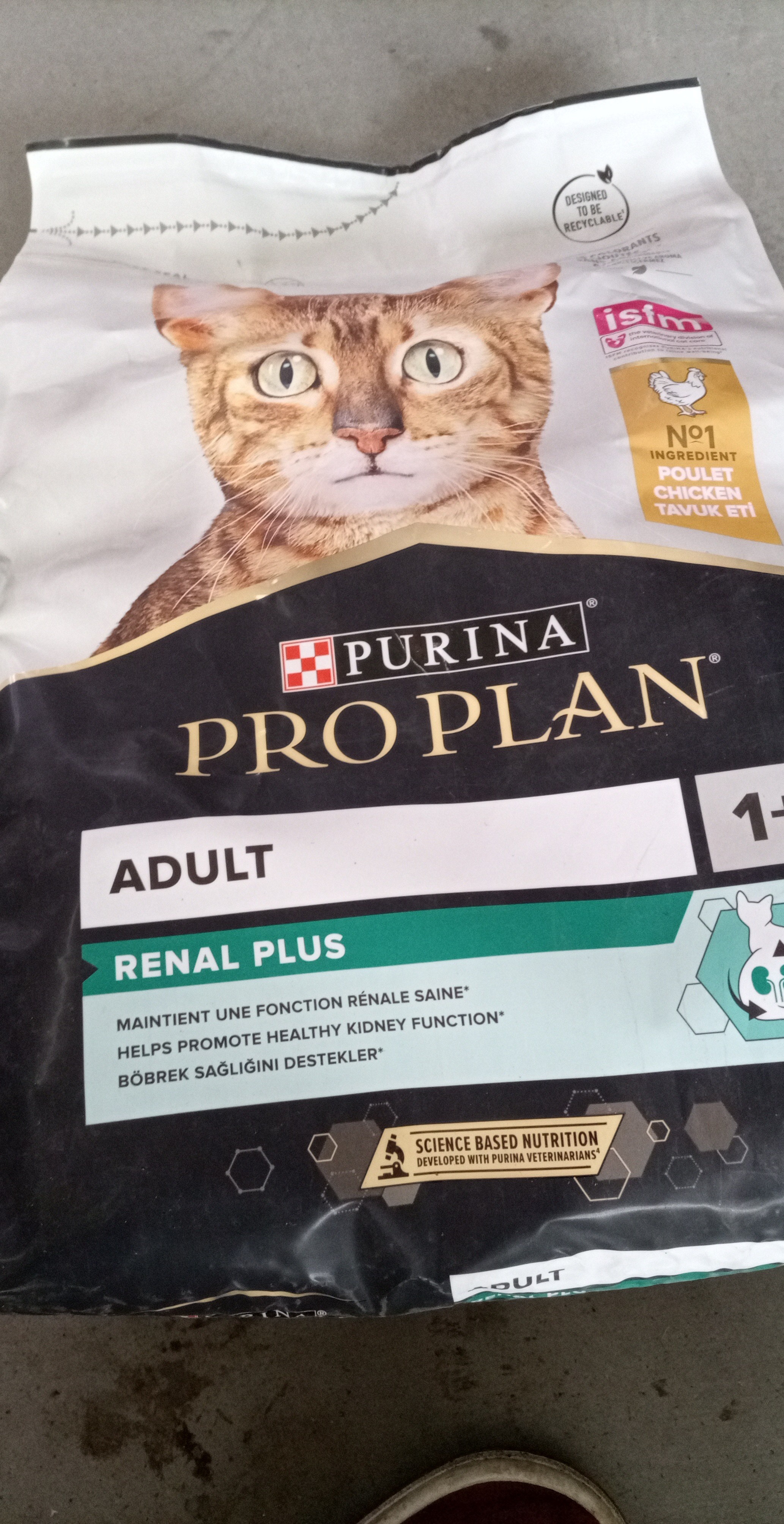 PURINA® PRO PLAN® Adult 1+ RENAL PLUS, Riche en Poulet - Croquettes pour Chat aidant au maintien d'une bonne santé rénale
