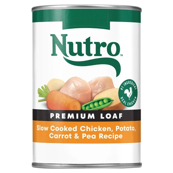 Nutro Natural Choice Premium Loaf Adult Wet Dog Food - Grain Free, Slow Cooked Chicken, Potato, Carrot & Pea