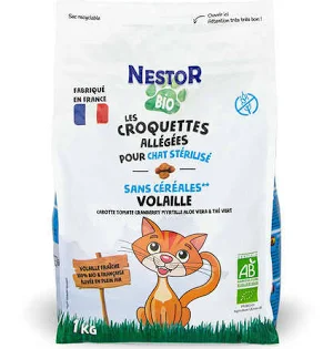 Croquettes Bio Chat Stérilisé Volaille Sans Céréales
