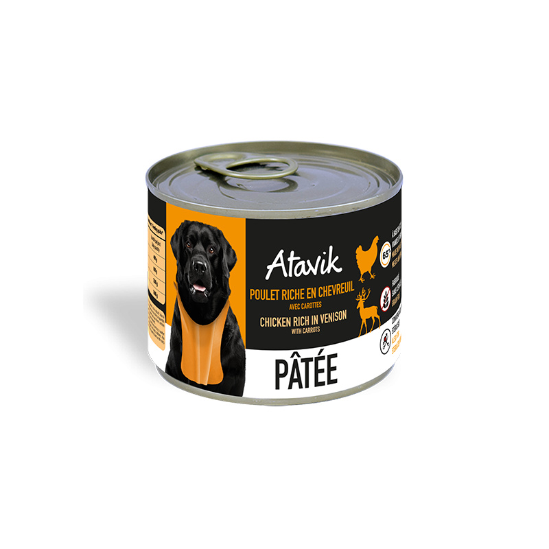 Pâtée pour chien - Poulet riche en Chevreuil avec carottes