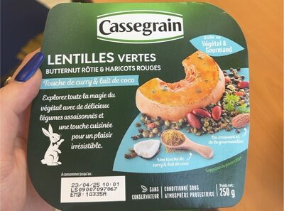 Lentilles vertes butternut rôtie et haricots rouges