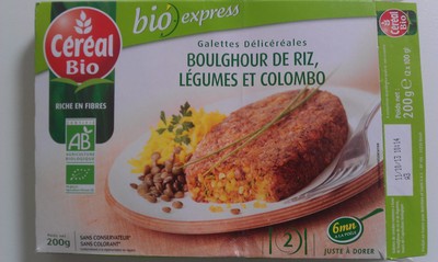 Les galettes BOULGOUR DE RIZ &LENTILLES LEGUMES & COLOMBO