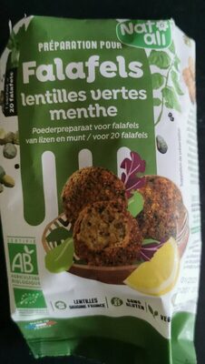 préparation pour falafels lentille verte, menthe