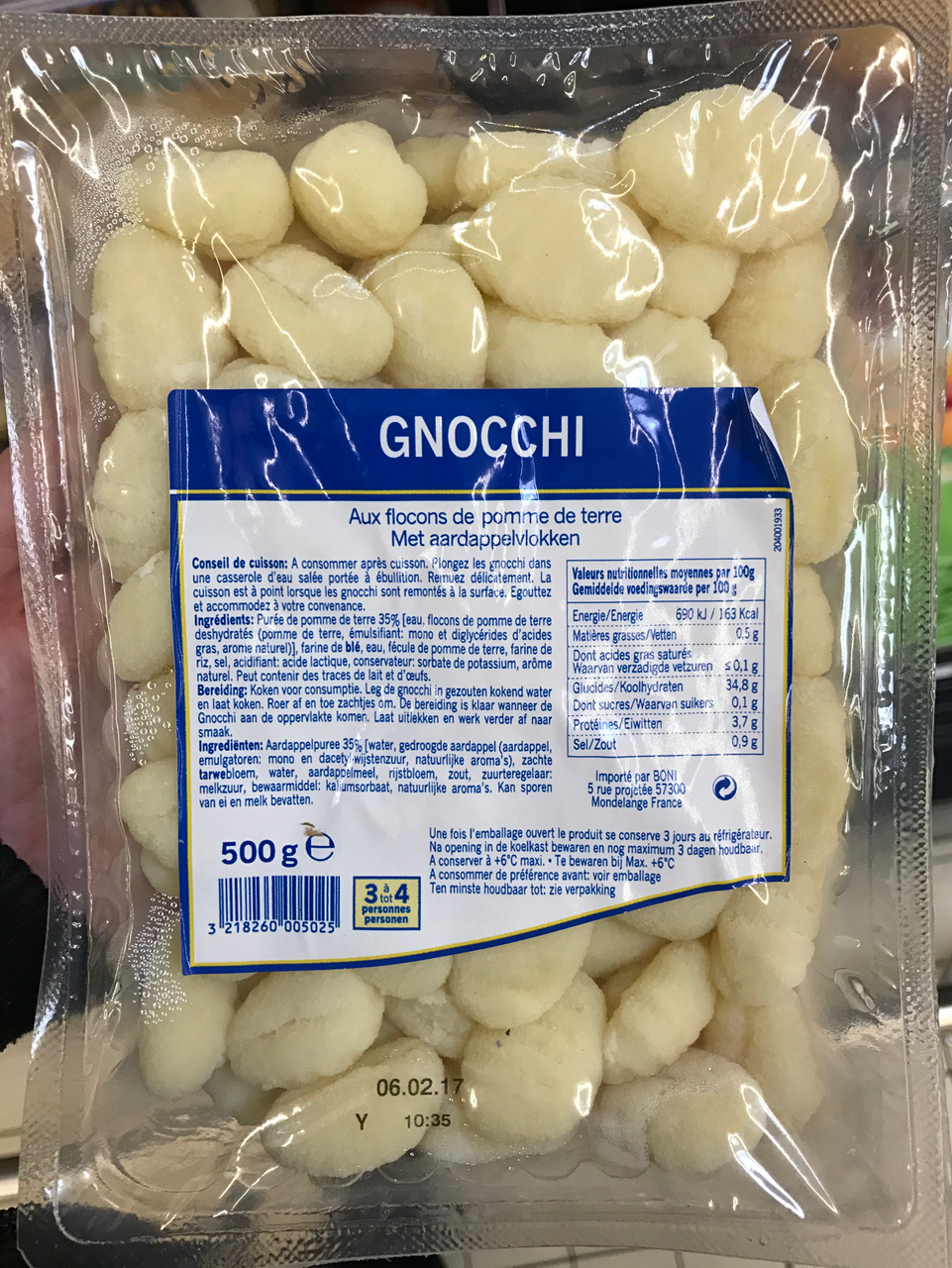 Gnocchi aux flocons de pomme de terre