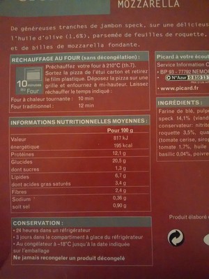 Pizza N°6 - Jambon, Speck, Roquette, Mozzarella