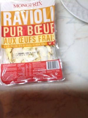 Ravioli pur boeuf aux oeufs frais