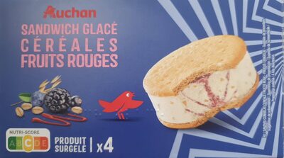 Sandwich glacé céréales fruits rouges