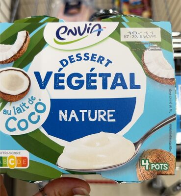 Dessert végétal nature au lait de coco