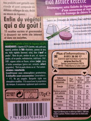 Le Bon Végétal - Galette aux Légumes