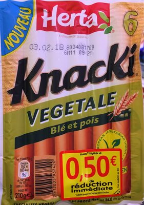 HERTA Knacki Veggie Saucisses végétales x6 -210g