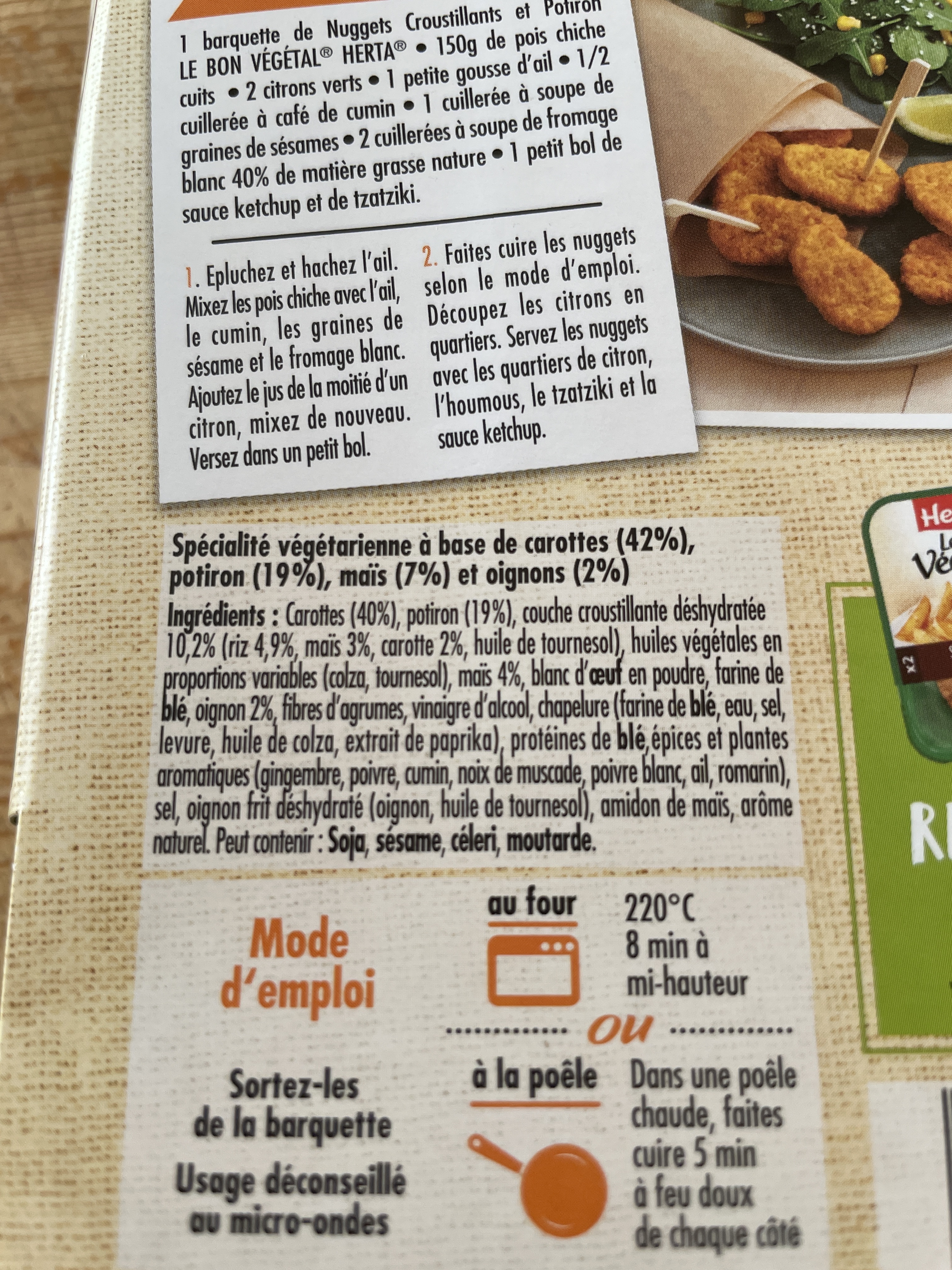 Nuggets croustillants Carottes et Potiron